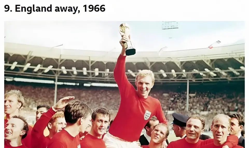 England 1966 red away jersey