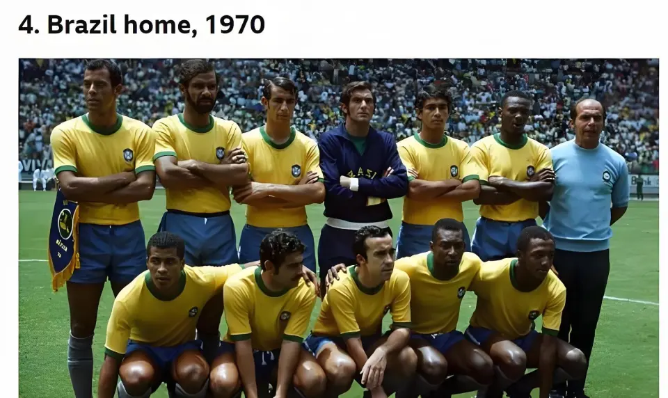 Brazil 1970 yellow home jersey