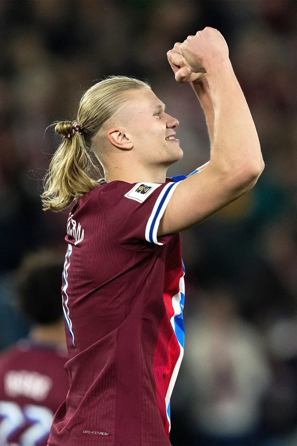 Erling Haaland celebrates for Norway