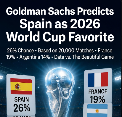 Goldman Sachs prediction model showing Spain as top favorite