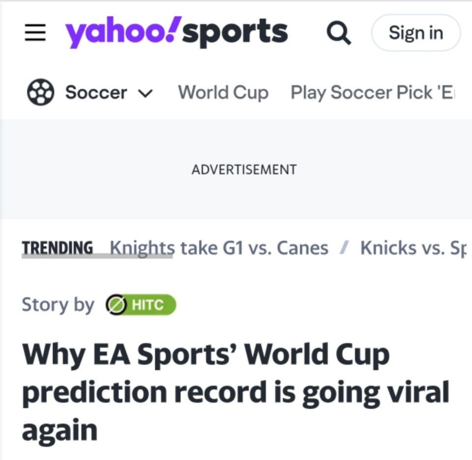 EA Sports World Cup simulation — Portugal as champions